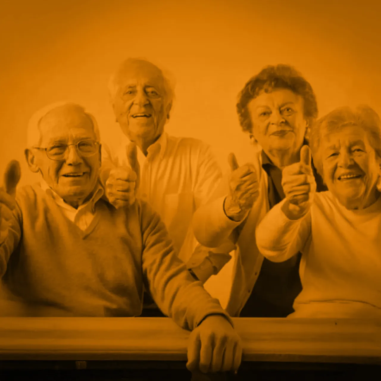 Adultos mayores felices tras obtener un prestamo.